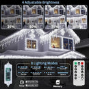 XZAI 800LED 50FT, Icicle String Lights, Plug-in, Cool White, Christmas Party Decors, Connectable, Memory, Remote, 8 Modes, Timer, Dimmable, IP65 Waterproof, Hanging Light for Outdoor & Indoor Use by GreenHaven Gardens