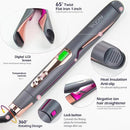 ANGENIL Pro Twist Ceramic Flat Iron 1 Inch, Dual Voltage Hair Straightener and Curler 2 in 1, Multi-Stylers Round Flat Iron Hair Curling Iron, Fast Heating LCD Display, 11 Adjustable Temp (250℉-450 ℉) by CozyNest Decor