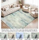 Area Rug 9x12 Washable Rugs: Abstract Large Living Room Rugs with Non-Slip Backing, Thin Carpet for Dining Room Table Bedroom Nursery Indoor Home Office-Blue/Gray by TinyTreasures Baby Boutique