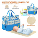 Moclever Diaper Bag Tote Set, 5PCS Baby Bags for Mom and Dad – Large Maternity Travel Bag with Insulated Bottle Holder, Food Bag & Portable Changing Pad, Waterproof Baby Essentials Organizer (Blue) by TinyTreasures Baby Boutique
