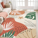 Lahome 4x6 Area Rugs, Washable Rug 4x6 for Living Room Soft Carpet for Bedroom Nursery Kids Room, Botanical Print Non-Slip Low Pile Carpet for Entryway Office Playroom Kitchen, Coral by TinyTreasures Baby Boutique