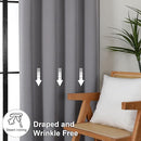 Simplebrand Ava Light Grey Blackout Curtains for Bedroom 63 Inch Length 2 Panels, Solid Thermal Insulated Energy Saving Rod Pocket Window Treatment Curtains Blackout Drapes, W40 x L63 Inch, Light Grey by TinyTreasures Baby Boutique
