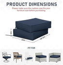 Patio Chair Cushions 18.5 X 16 X 4 Inch Waterproof Outdoor Seat Cushions for Patio Furniture, Outdoor Sofa Couch Pads with Ties & Handle, Set of 2, Navy Blue by GreenHaven Gardens