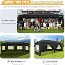 HOTEEL 10x20 Pop up Canopy with 6 Sidewalls, One Push Instant Setup Outdoor Canopy Tent with Reinforce Rod, Weight Bag, for Parties, Events, Black by GreenHaven Gardens
