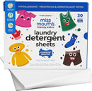 Miss Mouth's Messy Eater Laundry Detergent Sheets - Laundry Detergent, Hypoallergenic, Sensitive Skin Safe, Pediatrician and Dermatologist Tested, Fragrance Free, Travel Friendly, 60 loads by TinyTreasures Baby Boutique