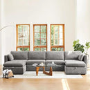 CHITA Oversized Modular Sectional Fabric Sofa Set, Extra Large U Shaped Couch with Reversible Chaise, 146 inch Width, 6 Seat Modular Sofa with Storage Ottamans, Grey by CozyNest Decor
