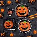 Halloween Plates and Napkins Party Supplies, Pumpkin Halloween Party Decorations Tableware, Pumpkin Paper Plate, Cup, Napkin, Tablecloth, Disposable Cutlery, Serves 24 by CozyNest Decor