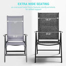 UDPATIO Patio Folding Dining Chairs Set of 2, Folding Lawn Chairs for Adults with Padded All Weather Breathable Textilene, Portable Chairs with Steel Frame, No Assembly, Dark Grey by GreenHaven Gardens