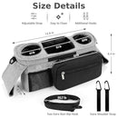 Accmor Universal Stroller Organizer with Insulated Cup Holder Detachable Phone Bag and Shoulder Strap,Stroller Bag Caddy Organizer Fits for Uppababy, Baby Jogger, Britax Strollers by TinyTreasures Baby Boutique
