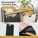 Laundry Hampers 2 Section, Laundry Sorter with Removable Shelf and Pull-Out Bags, Clothes Hampers with Wheels Rolling Cart Basket for Laundry Room Bathroom, 2 x 50 L (Black White) by CozyNest Decor