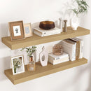 Floating Shelves for Wall, 2 Large Wall Mounted Shelves with Invisible Brackets, Long Wood Floating Wall Shelf Shelves for Living Room, Bedroom, Kitchen, (Oak, 36" W x 9" D x 1.5" H) by TinyTreasures Baby Boutique