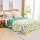 Boho Throw Blanket for Bed, 100% Cotton Soft Rustic Quilt Fall Blanket, 60"x80" Floral Printed Farmhouse Decor Bed Blankets, All Season Rustic Reversible Bohemian Throw Quilt by CozyNest Decor