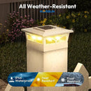 NIORSUN Solar Post Cap Lights Outdoor, 2 Modes LED, Deck Fence Post Solar Lights for 3.5x3.5 4x4 5x5 Post Caps Patio Garden Decoration, Solar Post Lights Warm White/Cool White Lighting White 12 Pack by GreenHaven Gardens