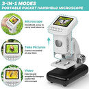 Rechargeable Digital Microscope for Kids 1200X - 2'' LCD Screen STEM Toy with 32G SD Card for Photo/Video, Portable Pocket Microscope for Boys Girls Ages 6,7,8-12, Science Kit Gift Birthday Christmas by TinyTreasures Baby Boutique