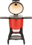 Kamado Joe® Classic Joe™ Series III 18-inch Charcoal Grill & Smoker, Red, with Cart, Side Shelves, Grill Gripper, and Ash Tool, 3 Tier Cooking System, Stainless Steel Cooking Grates, Model KJ23RHCI-A by GreenHaven Gardens