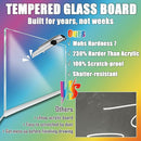 LED Note Board with Colors, Glass Led Drawing Board with 12 Colors & 320 Dynamic Effects, Light Up Drawing Board with 12 Pens, Cleaning Cloth & Gloves, 11.81’’X7.87’’ by TinyTreasures Baby Boutique