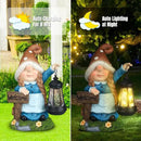 Solar Large Gnome Garden Statue with Welcome Sign Outdoor Decor with LED Lantern Funy for Porch Yard Patio Lawn Ornament Christmas Housewarming Gardening Gift by CozyNest Decor