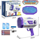 BOMOCO Bubble Gun,125 Holes Bubble Machine Bubbles for Kids 3-12,Bubble Blaster Gun with Bubble Solution Summer Outdoor Bubble Toys Birthday Wedding Halloween Party Favors Gifts Bubble Maker,Purple by TinyTreasures Baby Boutique