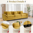 URRED Modular Sectional Sofa Comfy Cloud Couch, Modern Chenille Sofa Sleeper Deep Seat Couches with Ottoman/Pillows for Living Room (Yellow, 117'') by CozyNest Decor