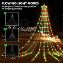 BlcTec Outdoor Christmas Decorations, 352 LED Christmas Star Lights with 9 Strands 11.7ft Waterfall Christmas Tree Lights, 8 Modes, Waterproof, Timer for Yard Patio Xmas Décor, Flowing Red and Green by GreenHaven Gardens