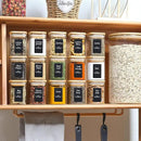 ComSaf 16Pcs Glass Spice Jars with Bamboo Lid, 6oz Airtight Square Containers with 275 Black Lables, Empty Seasoning Jars for Salt Sugar by CozyNest Decor