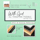 LuZhiQiang With God All Things Are Possible Wall Decor 40"×15" Matthew 19:26 sign Bible Verse Scripture for Living Room Large Wood Framed Wall Hanging Art (Black) by CozyNest Decor