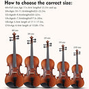 ADM 3/4 Size Wood Violin Set for Kids Teens Students Adults Beginner Acoustic Violin Matte Fiddle Starter Kit with Hard Case, Rosin, Shoulder Rest, Bow, Clip-on Tuner and Fingerboard Sticker by TinyTreasures Baby Boutique