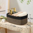 Small Storage Baskets for Organizing | Closet Organizer Bins | Shelf Toy Basket | Woven Rope Baskets | Cube Decorative Box | Shallow Basket | 11.5x7.5x4.7” | 3 Packs Black Brown by GreenHaven Gardens