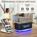 Alarm Clock Speaker Wireless Charger, Digital Alarm Clocks Bedrooms Bluetooth, Alarm Clock Dimmable Light Bedrooms Dual Alarm Snooze Dimmer 12 24H RGB Night Light Bluetooth USB AUX, Black by TinyTreasures Baby Boutique