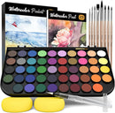 Nicpro Watercolor Paint Set, 48 Water Colors Kit with 8 Painting Brushes, Palette, Watercolor Pen, 25 Art Pad Paper, 2 Art Sponges, Non-toxic Painting Supplies for Kids, Adults, Beginners, Artists by TinyTreasures Baby Boutique