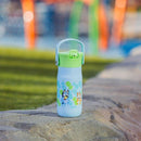 Zak Designs Harmony Bluey Kid Water Bottle for Travel or At Home, 14oz Recycled Stainless Steel is Leak-Proof When Closed and Vacuum Insulated (Bluey, Bingo, Muffin) by TinyTreasures Baby Boutique
