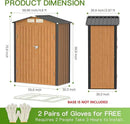 Outdoor Storage Shed, 5x3 Ft Metal Steel Tiny House with Lockable Door, Vertical Outside Storage Building for Garden, Backyard, Lawn, Patio Utility, Tool Storage by GreenHaven Gardens