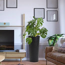 Worth Garden 2-Pack 25" H. Metal Planter with 2X Inside Pots - Hand-Hammered Texture Tall Tapered Plant Pots - Large Handcrafted Flower Pot for Indoor Outdoor, Deck, Patio, Front Porch (Black) by CozyNest Decor