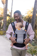 Beco Gemini Baby Carrier from Newborn to Toddler - Certified Ergonomic Newborn Baby Carrier for Infants and Children of 7-35 lbs - M Shape, Adjustable Seat, Breathable 3D Mesh (Cool Black) by TinyTreasures Baby Boutique