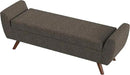 HomePop Modern Storage Bench with Wood Legs Home Décor|Bench with Storage for Living Room & Bedroom - Dark Brown Boucle by CozyNest Decor