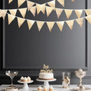 Champagne Gold Party Decoration Metallic Fabric Triangle Pennant Banner Flag Bunting Garland for Birthday Engagement Bridal Shower Wedding Anniversary Graduation Bachelorette Party Decoration Supplies by GreenHaven Gardens