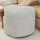 Round Stuffed Pouf Ottoman, Foot Stools Ottoman,Corduroy Poufs with Foam Chunk Filling, Furry and Fluffy Storage Ottomans, 20 X 15 Floor Poufs Foot Rest for Living Room by CozyNest Decor