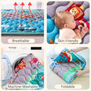 Baby Play Mats for Floor, 71”x59” Upgraded Thickness & Larger Super Soft Playmat for Babies and Toddlers, Foldable Washable, Upgrade Anti-Slip Crawling Mat for Playpen(Vehicles) by TinyTreasures Baby Boutique