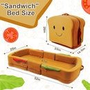 Toddler Travel Bed Sandwich Style - Portable Toddlers Floor Beds, Foldable Soft Foam Travel Crib for Baby and Kid, Washable Cover Toddler Cot with Safety Rail for Travel, Home Sleep & Play by TinyTreasures Baby Boutique