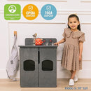 ECR4Kids Play Kitchen Stove, Wooden Playset, Grey Wash by TinyTreasures Baby Boutique