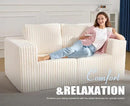 Modular Sectional Sofa 2 Seater Loveseat Modular Couch with Deep Seat Memory Foam Cloud Chair with Pillows Oversized Sectional Sofa for Living Room Bedroom (Strip White, Loveseat) by CozyNest Decor