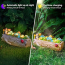 Garden Solar Figurine Light - Stump Succulent Solar Light Outdoor, Solar Powered Lighting Outside Decorations Yard Art Lawn Ornaments for Porch Patio Balcony - Succulent Gifts for Women Mom by CozyNest Decor