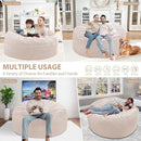4FT Bean Bag Chair, Large Bean Bag Chairs with Memory Foam Filled, Fluffy Beanbag Sofa with Dutch Velvet Cover, Round BeanBag Chairs for Living Room, Playroom - Beige by TinyTreasures Baby Boutique