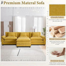 URRED Modular Sectional Sofa Comfy Cloud Couch, Modern Chenille Sofa Sleeper Deep Seat Couches with Ottoman/Pillows for Living Room (Yellow, 117''- L Shape) by CozyNest Decor