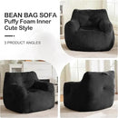 Hobestluk Bean Bag Chair for Adult Small Bean Bag Chairs with Arms Furry Beanbag Chair with Foam Filler Stuffed Bean Bag Sofa for Reading in Bedroom Living Room and Dorms (Black) by CozyNest Decor