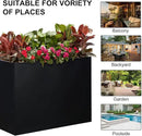 SUNNYPARK Large Metal Planter Box 32”x 12”x 24”, Rectangular Modern Black Metal Planter Box Heavy Duty with Drainage Holes for Outdoor Garden Patio by GreenHaven Gardens