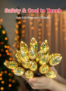 C9 LED Christmas Lights Outdoor, 45 Ft C9 String Lights with 40 Shatterproof LED Bulbs, 3 Light Mode, Connectable Waterproof Christmas Tree Lights for Outside Indoor Holiday Garden Decor, Warm White by GreenHaven Gardens