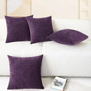 CaliTime Throw Pillow Covers Decorative 18 X 18 Inches Pack of 4 Cozy Chenille Cushion Cases for Couch Sofa Bed Living Room Home Plum Purple by CozyNest Decor