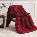 Chunky Knit Throw Blanket, 30''*40'' Knitted Throw Chenille Yarn for Bed Couch, Handmade Red Crochet Big Thick Blanket, Machine Washable Cute Comfy Blanket for Home Decor by CozyNest Decor