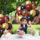 Black Burgundy Gold Balloons 12 Inch Burgundy Maroon Red Black Metallic Gold Latex Confetti Balloon for Kids Graduation Birthday Baby Shower Party Decoration by CozyNest Decor